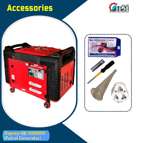 5 KVA ultra light weight portable Generator,  Petrol Run, Recoil & Self Start, Model Osprey GE-5000RSi
